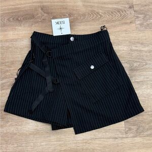 Black Pinstripe Women's Shorts